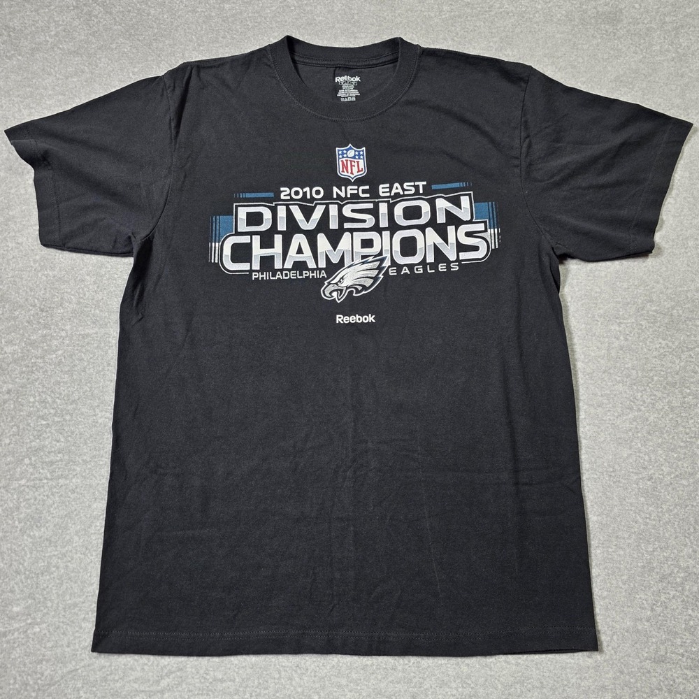 Philadelphia Eagles Mens XL Black Reebok T Shirt NFL Football 2010 Champions